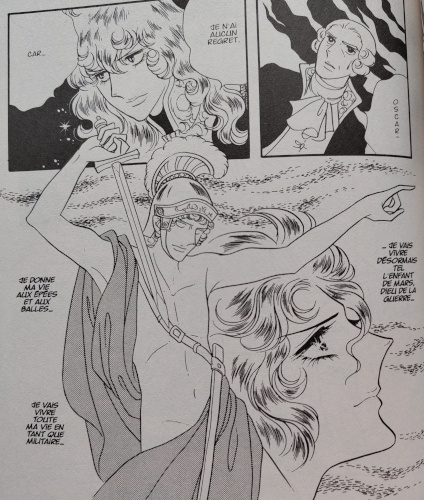 Cases de manga, où Oscar se compare à « l'enfant de Mars, Dieu de la Guerre ».